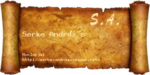 Serke András névjegykártya